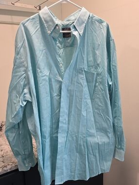 Blue Dress Shirt Lightweight Cotton Blend